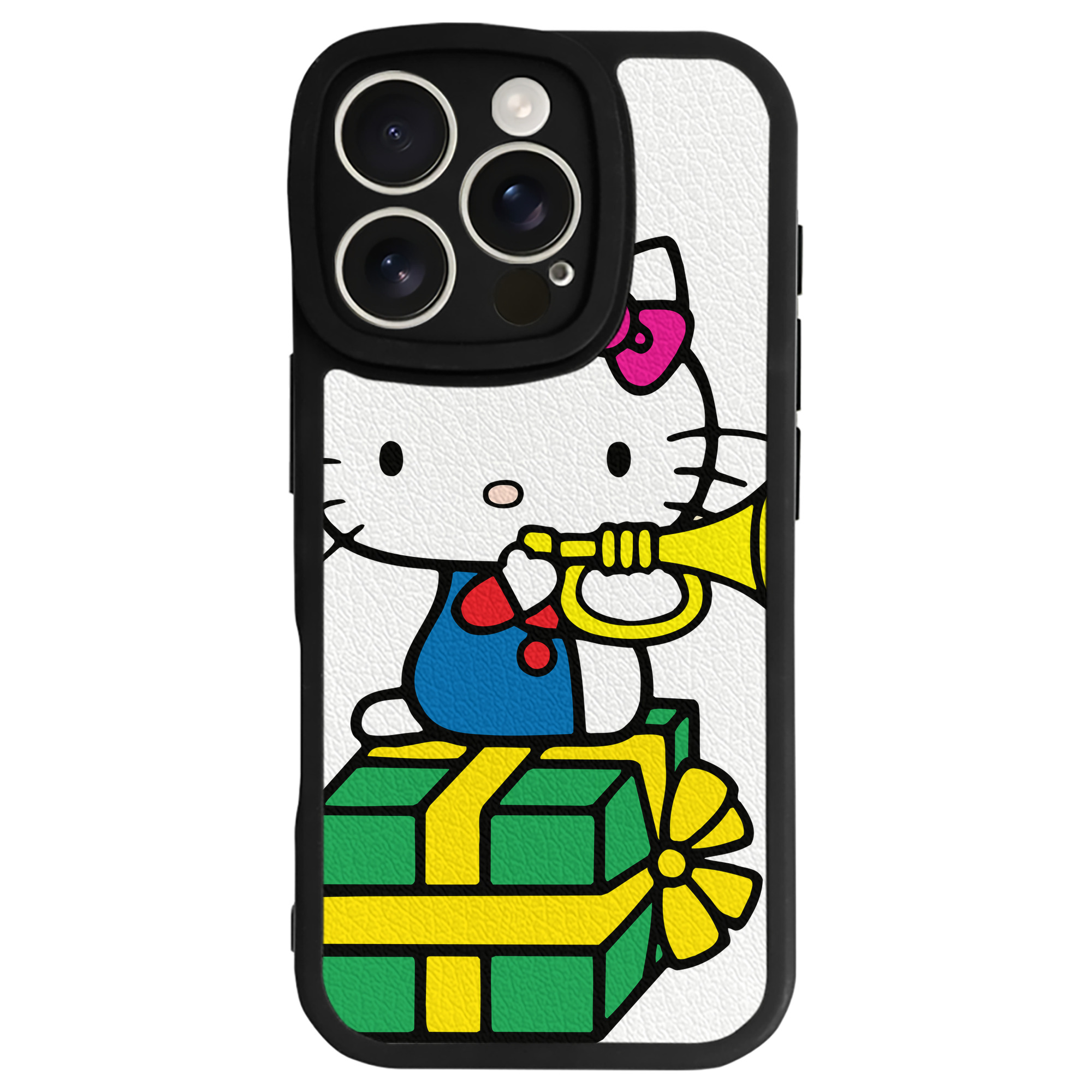 （画像用） Hello Kitty ハローキティ 【iPhone 16シリーズ対応】シリコンスマホケース（レザー調） 材質：シリコン